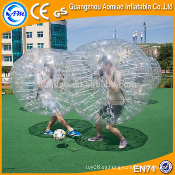 Bola de hámster de tamaño humano transparente gigante, bola de parachoques inflable más vendida del vientre del compinche del compinche